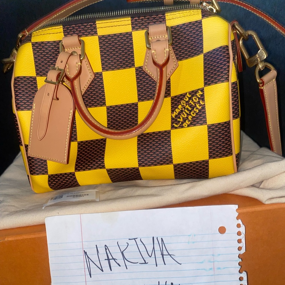 Louis Vuitton Speedy 25 yellow Damier
